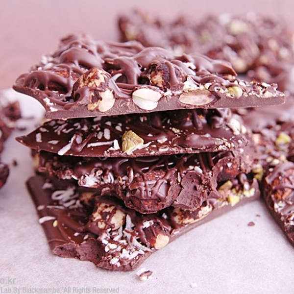 [출력레시피] 견과류 바크 초콜릿 쉬운 초콜릿 만들기