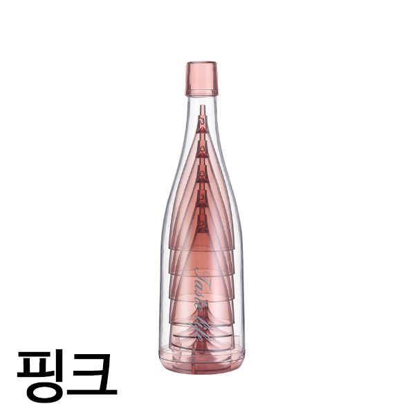와인잔 5p 와인병 케이스(핑크)